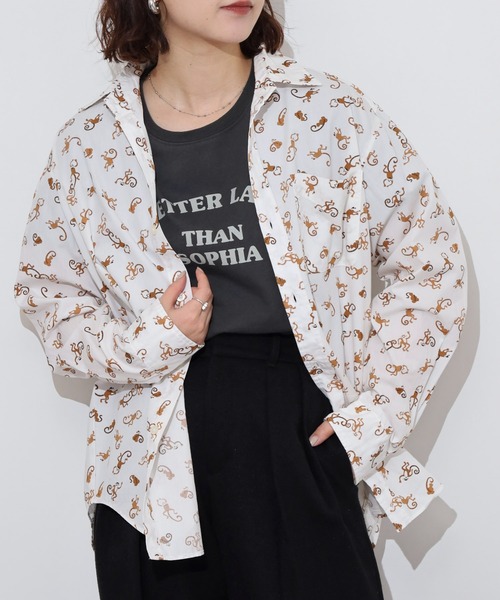FUNALIVE(ファンアライブ)の「Animal print regular collar shirt / アニマルプリントレギュラカラーシャツ unisex(シャツ/ブラウス・メンズ・ホワイト系2/ブラック系1/ネイビー系1/ホワイト系1・M/L/XL)」の16枚目の写真