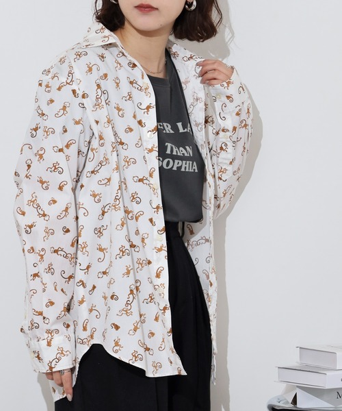 FUNALIVE(ファンアライブ)の「Animal print regular collar shirt / アニマルプリントレギュラカラーシャツ unisex(シャツ/ブラウス・メンズ・ホワイト系2/ブラック系1/ネイビー系1/ホワイト系1・M/L/XL)」の15枚目の写真