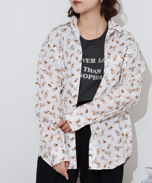 FUNALIVE(ファンアライブ)の「Animal print regular collar shirt / アニマルプリントレギュラカラーシャツ unisex(シャツ/ブラウス・メンズ・ホワイト系2/ブラック系1/ネイビー系1/ホワイト系1・M/L/XL)」の17枚目の写真