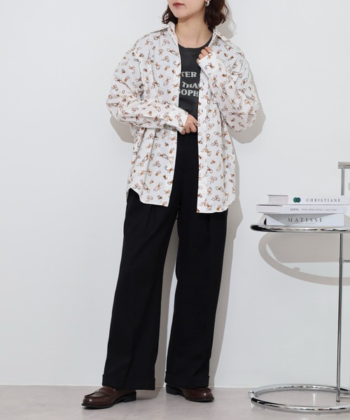 FUNALIVE(ファンアライブ)の「Animal print regular collar shirt / アニマルプリントレギュラカラーシャツ unisex(シャツ/ブラウス・メンズ・ホワイト系2/ブラック系1/ネイビー系1/ホワイト系1・M/L/XL)」の18枚目の写真
