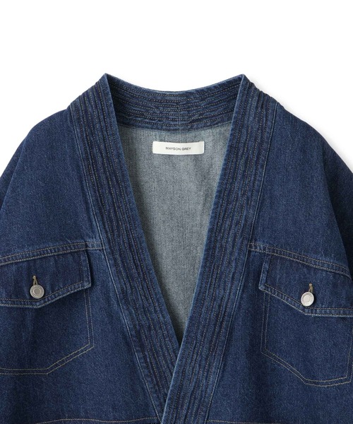 MAYSON GREY / メイソングレイ デニムドッキングニットカーデ≪手洗い可能≫ MAYSON GREY｜デニムドッキングニットカーデ≪手洗い可能
