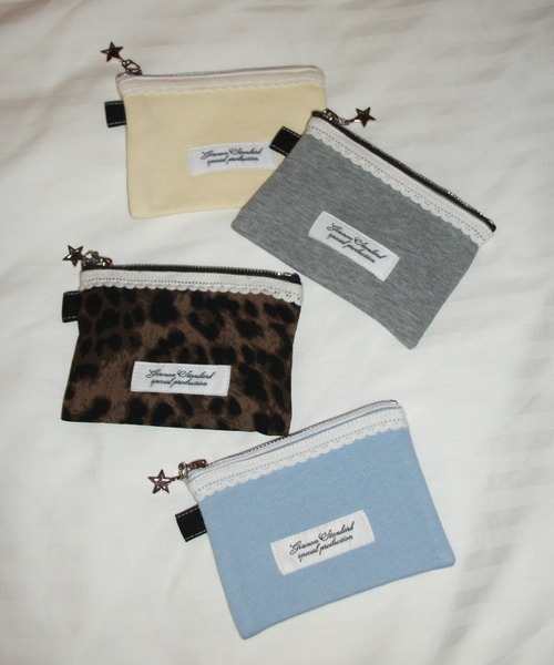 GIUNON（ジウノン）の「star zip mini pouch / スタージップミニポーチ（ポーチ・レディース・グレー/イエロー/レオパード/ブルー・FREE）」の12枚目の写真