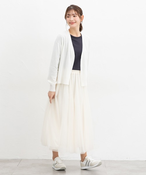 Honeys(ハニーズ)の「【UVカット・ウォッシャブル・花粉リリース加工】花粉対策トッパーカーデ(カーディガン/ボレロ・レディース・オフホワイト/ブルー/ブラック/ブルーグリーン/イエロー/ネイビー/ライトグレー/レッド・L/LL/M)」の11枚目の写真