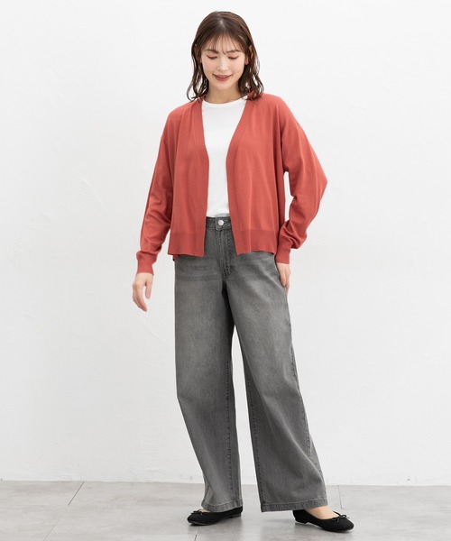 Honeys(ハニーズ)の「【UVカット・ウォッシャブル・花粉リリース加工】花粉対策トッパーカーデ(カーディガン/ボレロ・レディース・オフホワイト/ブルー/ブラック/ブルーグリーン/イエロー/ネイビー/ライトグレー/レッド・L/LL/M)」の17枚目の写真