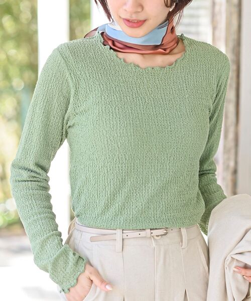 rps（アールピーエス）の「バブルシャーリングクルーネックカットソー（Tシャツ/カットソー・レディース・アイボリー/グリーン/ブラック・フリー）」の3枚目の写真