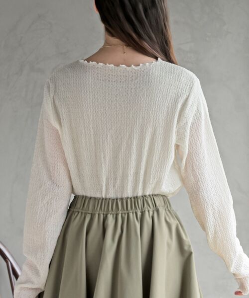 rps（アールピーエス）の「バブルシャーリングクルーネックカットソー（Tシャツ/カットソー・レディース・アイボリー/グリーン/ブラック・フリー）」の10枚目の写真