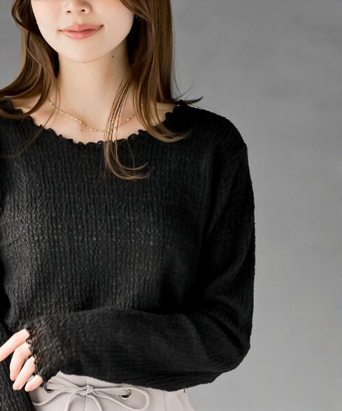 rps（アールピーエス）の「バブルシャーリングクルーネックカットソー（Tシャツ/カットソー・レディース・アイボリー/グリーン/ブラック・フリー）」の19枚目の写真