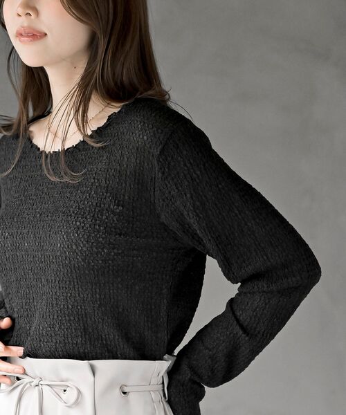 rps（アールピーエス）の「バブルシャーリングクルーネックカットソー（Tシャツ/カットソー・レディース・アイボリー/グリーン/ブラック・フリー）」の20枚目の写真