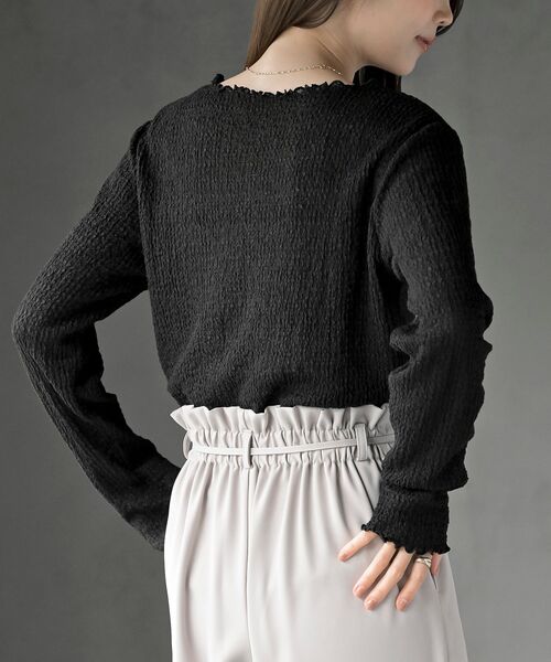 rps（アールピーエス）の「バブルシャーリングクルーネックカットソー（Tシャツ/カットソー・レディース・アイボリー/グリーン/ブラック・フリー）」の21枚目の写真