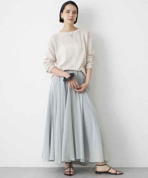 Whim Gazette（ウィムガゼット）の「ペーパーヤーンプルオーバー（ニット/セーター・レディース・モカ/ブラック/ライトベージュ・FREE）」の4枚目の写真