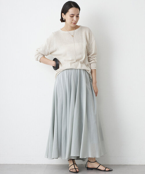 Whim Gazette（ウィムガゼット）の「ペーパーヤーンプルオーバー（ニット/セーター・レディース・モカ/ブラック/ライトベージュ・FREE）」の13枚目の写真