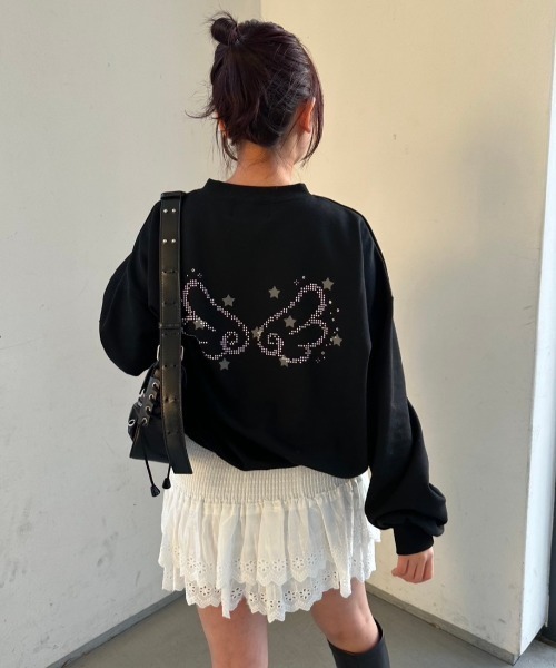nemne store(ネンネストア)の「アソート裏毛スウェット(スウェット・レディース・ブラック系その他/ネイビー/ブラック系/ホワイト系/アイボリー/ピンク系/サックスブルー系・MEDIUM/SMALL)」の4枚目の写真