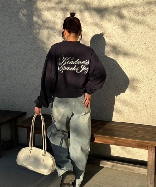 nemne store(ネンネストア)の「アソート裏毛スウェット(スウェット・レディース・ブラック系その他/ネイビー/ブラック系/ホワイト系/アイボリー/ピンク系/サックスブルー系・MEDIUM/SMALL)」の1枚目の写真