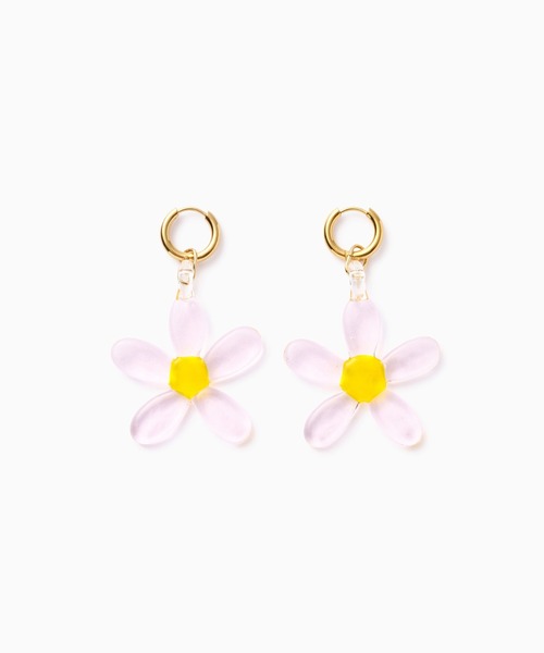 NINFA handmade（ニンファハンドメイド）の「(NINFA handmade)フラワーフープピアス（ピアス（両耳用）・レディース・グリーン/ピンク・ONE SIZE）」の10枚目の写真