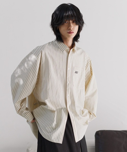 Anui（アニュイ）の「【UNISEX】マルチWAYストライプシャツ（シャツ/ブラウス・レディース・ホワイト×イエロー/ホワイト×ブルー・MEDIUM）」の8枚目の写真