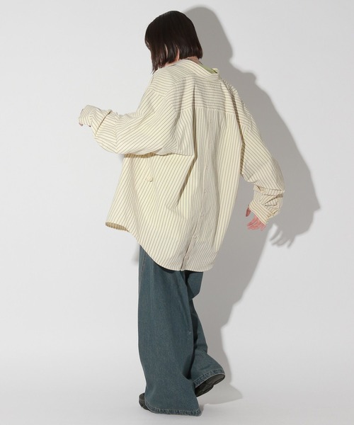 Anui（アニュイ）の「【UNISEX】マルチWAYストライプシャツ（シャツ/ブラウス・レディース・ホワイト×イエロー/ホワイト×ブルー・MEDIUM）」の19枚目の写真