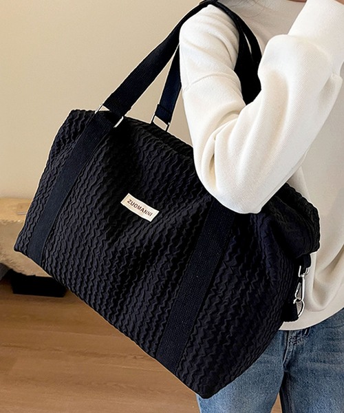 florist（フローリスト）の「【大容量・軽い◎】2WAY パステルバイカラーボストンバッグ/トラベルバッグ（ボストンバッグ・レディース・ベビーピンク/ブラック/スカイブルー/ホワイト/パープル/ミント・FREE）」の3枚目の写真