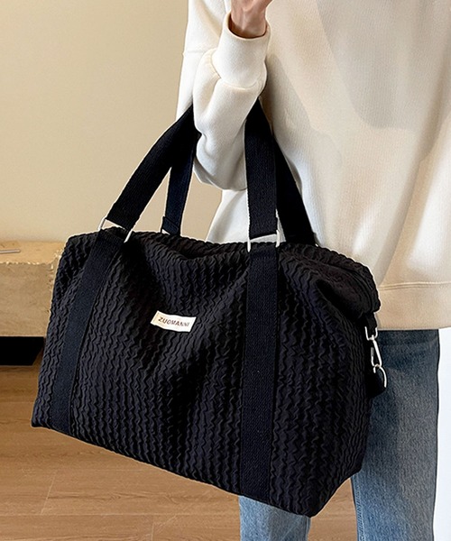 florist（フローリスト）の「【大容量・軽い◎】2WAY パステルバイカラーボストンバッグ/トラベルバッグ（ボストンバッグ・レディース・ベビーピンク/ブラック/スカイブルー/ホワイト/パープル/ミント・FREE）」の7枚目の写真