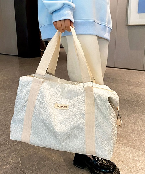 florist（フローリスト）の「【大容量・軽い◎】2WAY パステルバイカラーボストンバッグ/トラベルバッグ（ボストンバッグ・レディース・ベビーピンク/ブラック/スカイブルー/ホワイト/パープル/ミント・FREE）」の10枚目の写真