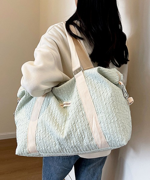 florist（フローリスト）の「【大容量・軽い◎】2WAY パステルバイカラーボストンバッグ/トラベルバッグ（ボストンバッグ・レディース・ベビーピンク/ブラック/スカイブルー/ホワイト/パープル/ミント・FREE）」の13枚目の写真