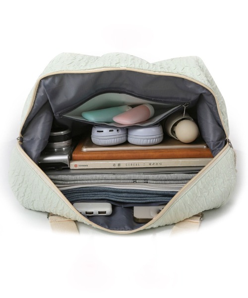 florist（フローリスト）の「【大容量・軽い◎】2WAY パステルバイカラーボストンバッグ/トラベルバッグ（ボストンバッグ・レディース・ベビーピンク/ブラック/スカイブルー/ホワイト/パープル/ミント・FREE）」の14枚目の写真