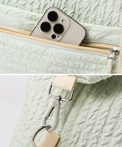 florist（フローリスト）の「【大容量・軽い◎】2WAY パステルバイカラーボストンバッグ/トラベルバッグ（ボストンバッグ・レディース・ベビーピンク/ブラック/スカイブルー/ホワイト/パープル/ミント・FREE）」の17枚目の写真