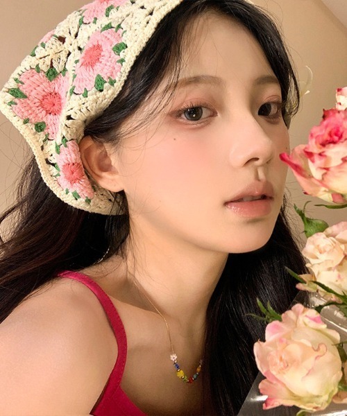 セール】フラワーかぎ編みバブーシュカ（その他ヘアアクセサリー