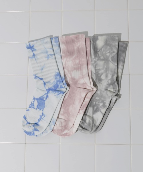 SMELLY(スメリー)の「タイダイソックス(ソックス/靴下・レディース・グレー/ブルー/ピンク・22/25(85-100))」の4枚目の写真