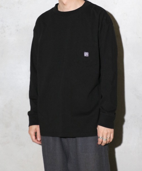 GUNG HO（ガンホー）の「GUNG HO / ガンホー WORKERS POCKET LS TEE ワンポイント ロゴ ポケットTシャツ ロングスリーブTシャツ（Tシャツ/カットソー・メンズ・ホワイト/ブラック・MEDIUM/LARGE/X-LARGE/SMALL）」の9枚目の写真