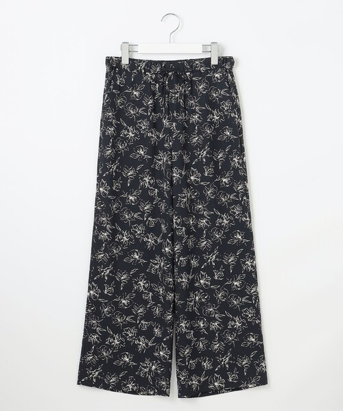 【美品】plantation bizenフラワーJQ ワイドパンツ セール】 【洗える】ラインフラワープリント ワイドパンツ （その他