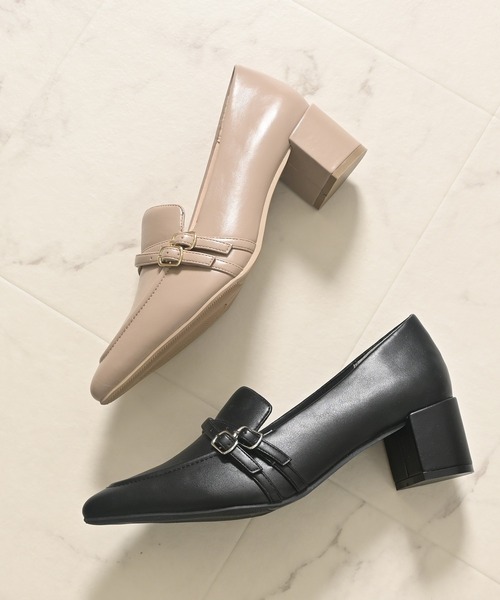 GLACIER lusso(グラシアルッソ)の「ベルト付ローファー(パンプス・レディース・グレイッシュベージュ/ブラック・LL/S/M/L)」の7枚目の写真