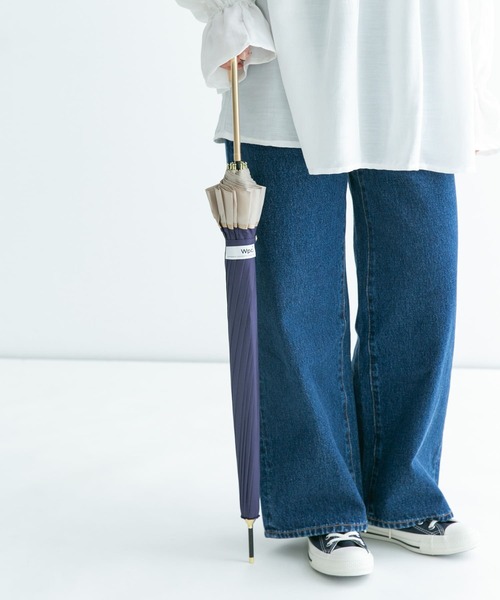 Wpc.（ダブリュピーシー）の「Wpc.　16K パッチワークライナー（長傘・レディース・ベージュ/ネイビー・ONE）」の3枚目の写真