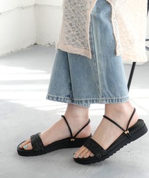 2WAY 厚底 ダブルストラップサンダル