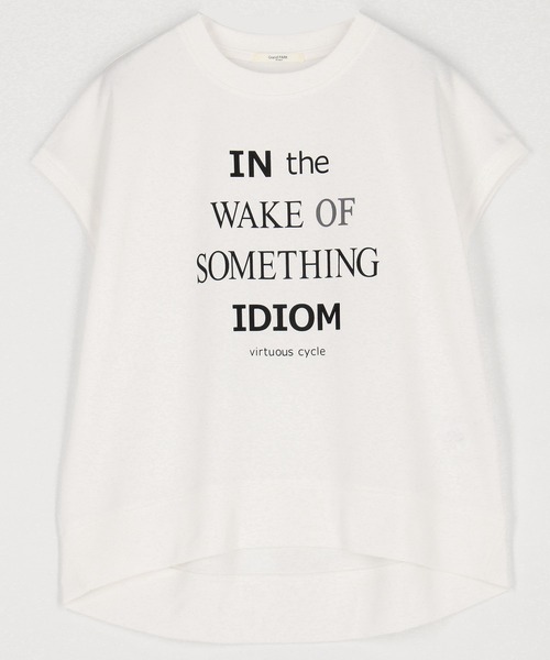 Grand PARK(グランドパーク)の「フレンチスリーブ ロゴ入りカットソー(その他トップス・レディース・ホワイト/チャコールグレー/サックスブルー・FREE)」の1枚目の写真