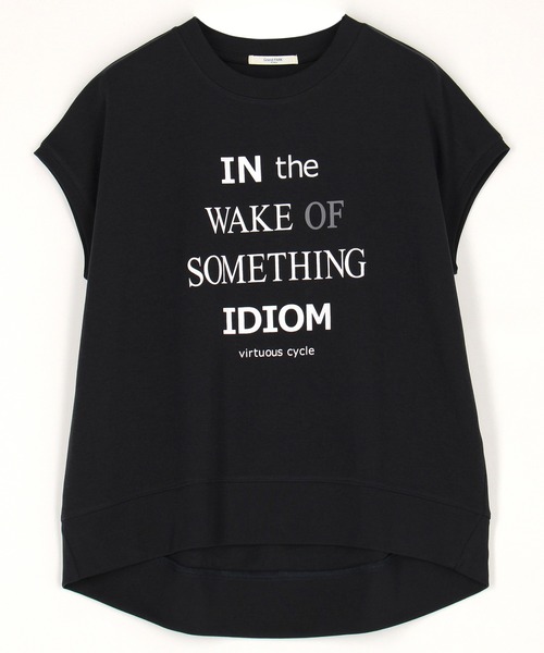 Grand PARK(グランドパーク)の「フレンチスリーブ ロゴ入りカットソー(その他トップス・レディース・ホワイト/チャコールグレー/サックスブルー・FREE)」の2枚目の写真