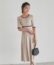 ZOZO限定】バックリボンシアーフラワードッキングワンピース