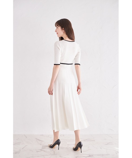 定価19000 ニットプリーツワンピース 裾プリーツデザインニットワンピース(ワンピース) | HIROKO