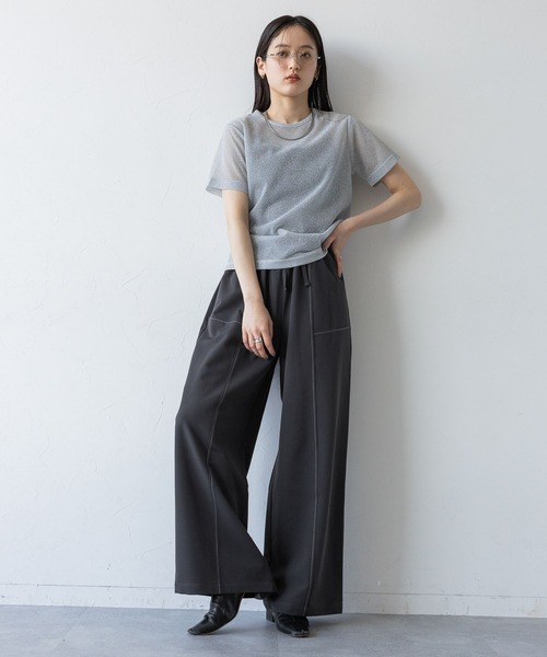 RAGEBLUE（レイジブルー）の「ラメシアーコンパクトTシャツ（Tシャツ/カットソー・レディース・グレー/ブラック・FREE）」の16枚目の写真