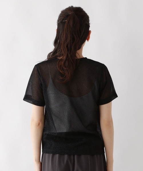 RAGEBLUE（レイジブルー）の「ラメシアーコンパクトTシャツ（Tシャツ/カットソー・レディース・グレー/ブラック・FREE）」の5枚目の写真