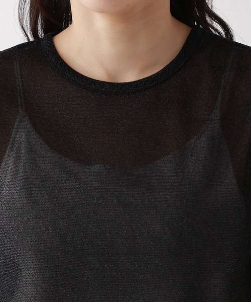 RAGEBLUE（レイジブルー）の「ラメシアーコンパクトTシャツ（Tシャツ/カットソー・レディース・グレー/ブラック・FREE）」の6枚目の写真