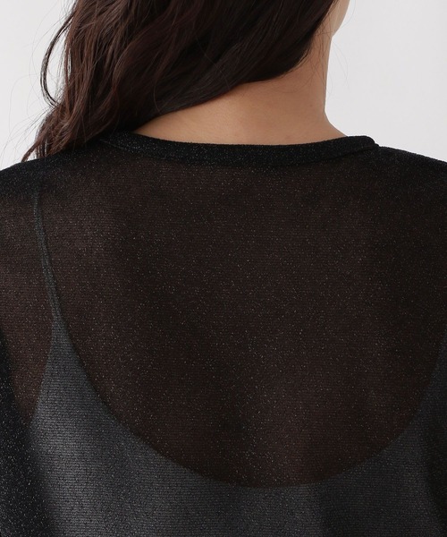 RAGEBLUE（レイジブルー）の「ラメシアーコンパクトTシャツ（Tシャツ/カットソー・レディース・グレー/ブラック・FREE）」の9枚目の写真