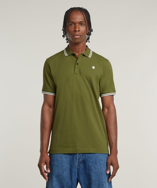G-STAR(ジースター)の「DUNDA SLIM STRIPE POLO/ベーシックデザインワンポイントロゴポロシャツ(ポロシャツ・メンズ・ライトグリーン/グリーン系その他・MEDIUM/LARGE/X-LARGE/X-SMALL/SMALL)」の9枚目の写真