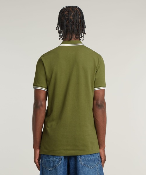 G-STAR(ジースター)の「DUNDA SLIM STRIPE POLO/ベーシックデザインワンポイントロゴポロシャツ(ポロシャツ・メンズ・ライトグリーン/グリーン系その他・MEDIUM/LARGE/X-LARGE/X-SMALL/SMALL)」の10枚目の写真