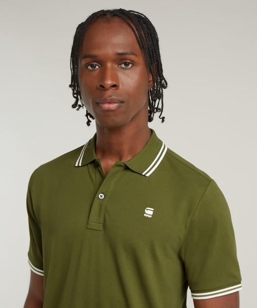G-STAR(ジースター)の「DUNDA SLIM STRIPE POLO/ベーシックデザインワンポイントロゴポロシャツ(ポロシャツ・メンズ・ライトグリーン/グリーン系その他・MEDIUM/LARGE/X-LARGE/X-SMALL/SMALL)」の13枚目の写真
