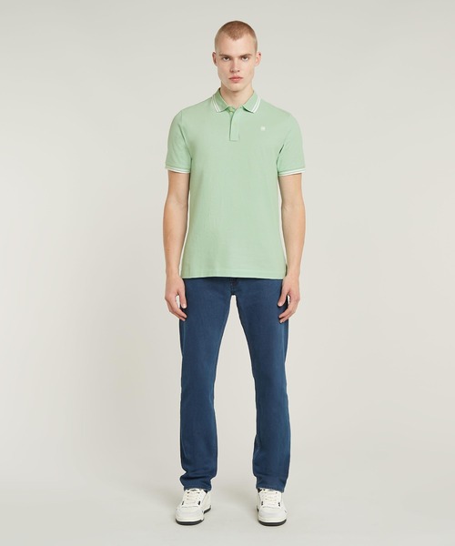 G-STAR(ジースター)の「DUNDA SLIM STRIPE POLO/ベーシックデザインワンポイントロゴポロシャツ(ポロシャツ・メンズ・ライトグリーン/グリーン系その他・MEDIUM/LARGE/X-LARGE/X-SMALL/SMALL)」の5枚目の写真