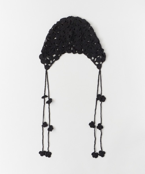 ROOPTOKYO（ループトウキョウ）の「クロシェ編み バブーシュカ（キャップ・レディース・キャメル/ブラック/アイボリー・FREE）」の13枚目の写真