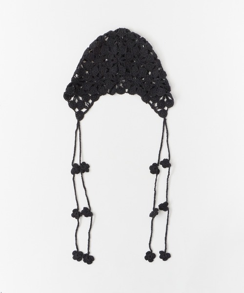 ROOPTOKYO（ループトウキョウ）の「クロシェ編み バブーシュカ（キャップ・レディース・キャメル/ブラック/アイボリー・FREE）」の7枚目の写真