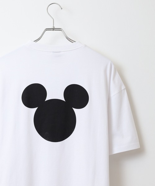 MICKEY MOUSE（ミッキーマウス）の「MICKEY MOUSE ミッキーマウス オーバーＴシャツ unisex（Tシャツ/カットソー・メンズ・ダークグリーン/ブラック/オレンジ/チャコール/オフホワイト/杢グレー・XL/M/L）」の3枚目の写真