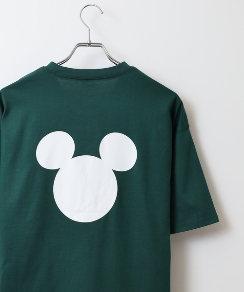 MICKEY MOUSE（ミッキーマウス）の「MICKEY MOUSE ミッキーマウス オーバーＴシャツ unisex（Tシャツ/カットソー・メンズ・ダークグリーン/ブラック/オレンジ/チャコール/オフホワイト/杢グレー・XL/M/L）」の2枚目の写真
