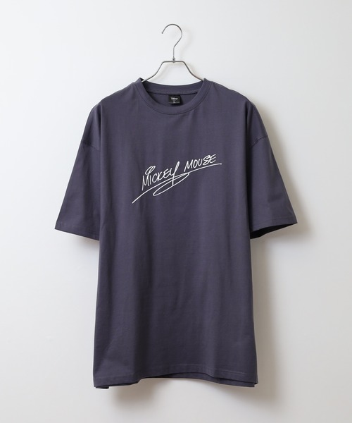 MICKEY MOUSE（ミッキーマウス）の「MICKEY MOUSE ミッキーマウス オーバーＴシャツ unisex（Tシャツ/カットソー・メンズ・ダークグリーン/ブラック/オレンジ/チャコール/オフホワイト/杢グレー・XL/M/L）」の11枚目の写真